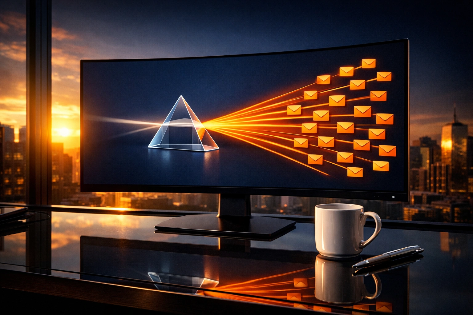 A technical prism visualization representing the power of personalization in Brevo to drive massive sales.